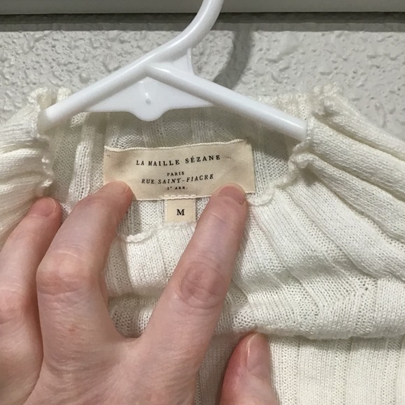 White Ribbed Sweater - Picture 5 of 8